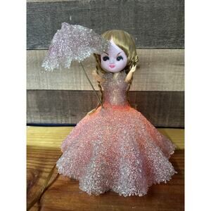 Melted Popcorn Lucite Southern Belle Doll Night Light Lamp